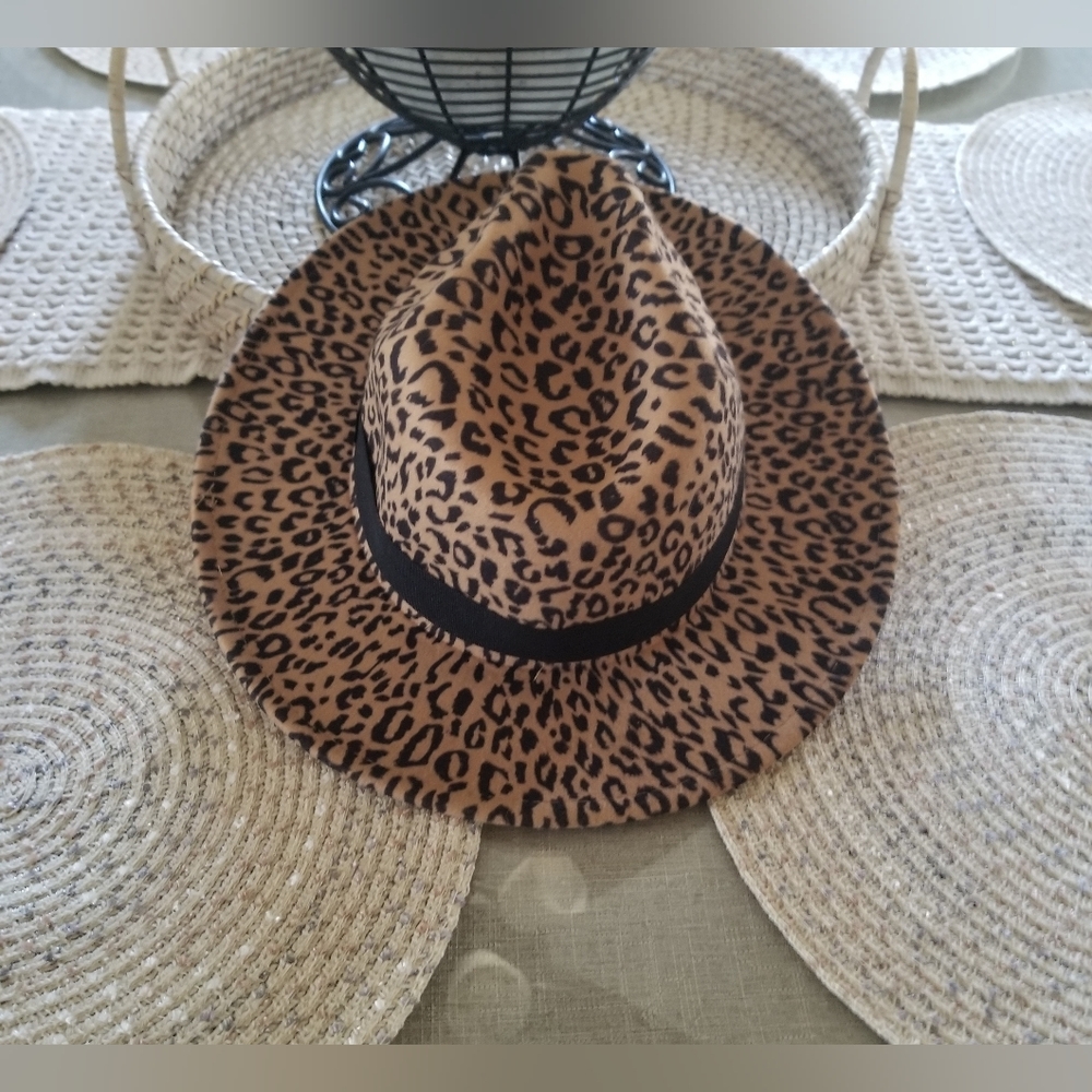 "Saddle Up" Leopard Print Wide Brim Hat